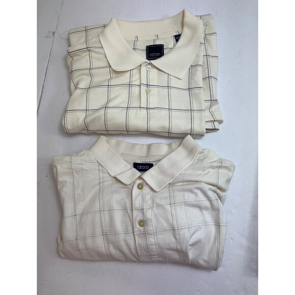 Arrow Mens White Checkered Polo Shirt XXLT Cotton/Polyester Blend Classic Fit - Picture 3 of 16